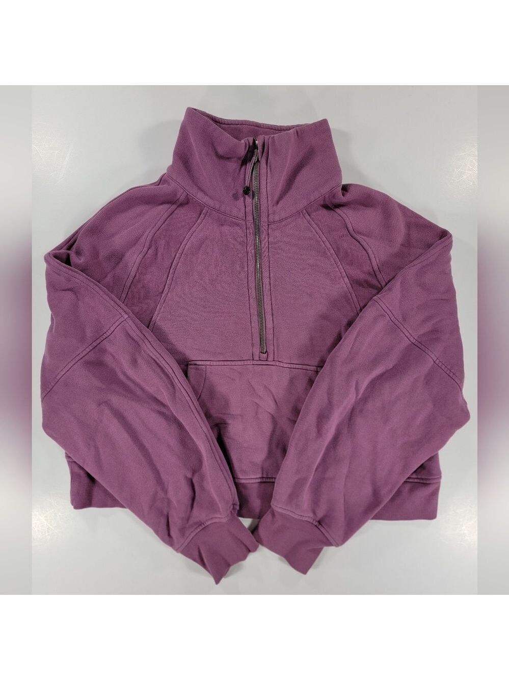 Lululemon Scuba Oversized Funnel Neck Half Zip Crop Sweatshirt Vintage Plum M/L